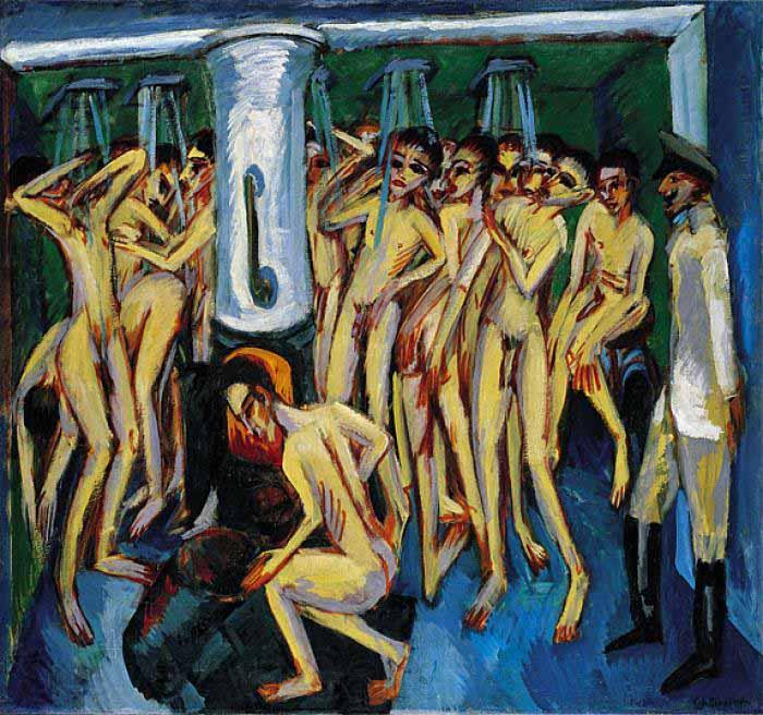 Ernst Ludwig Kirchner The soldier bath or Artillerymen Norge oil painting art